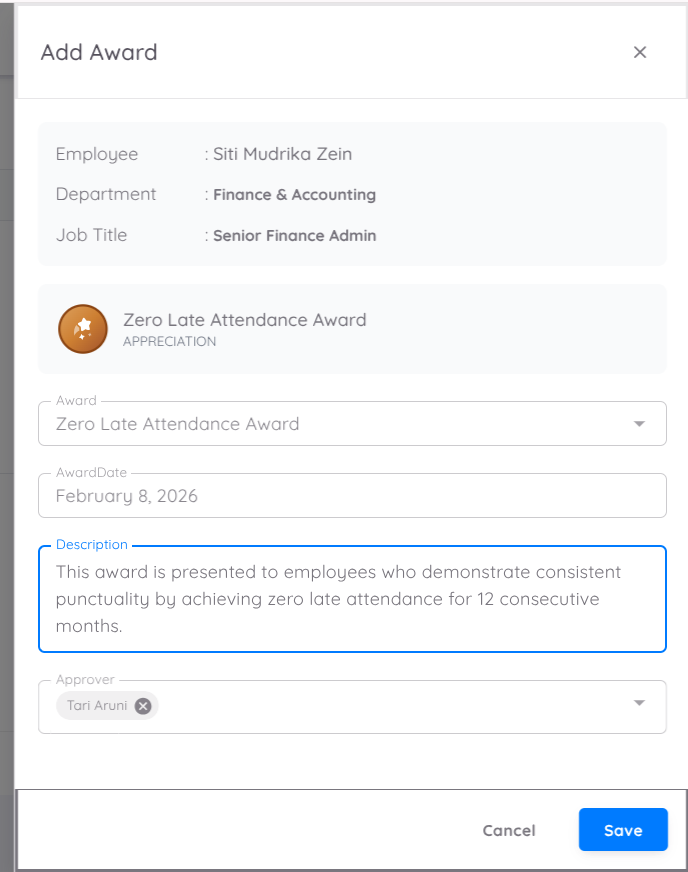 View of Leave Report Analytics