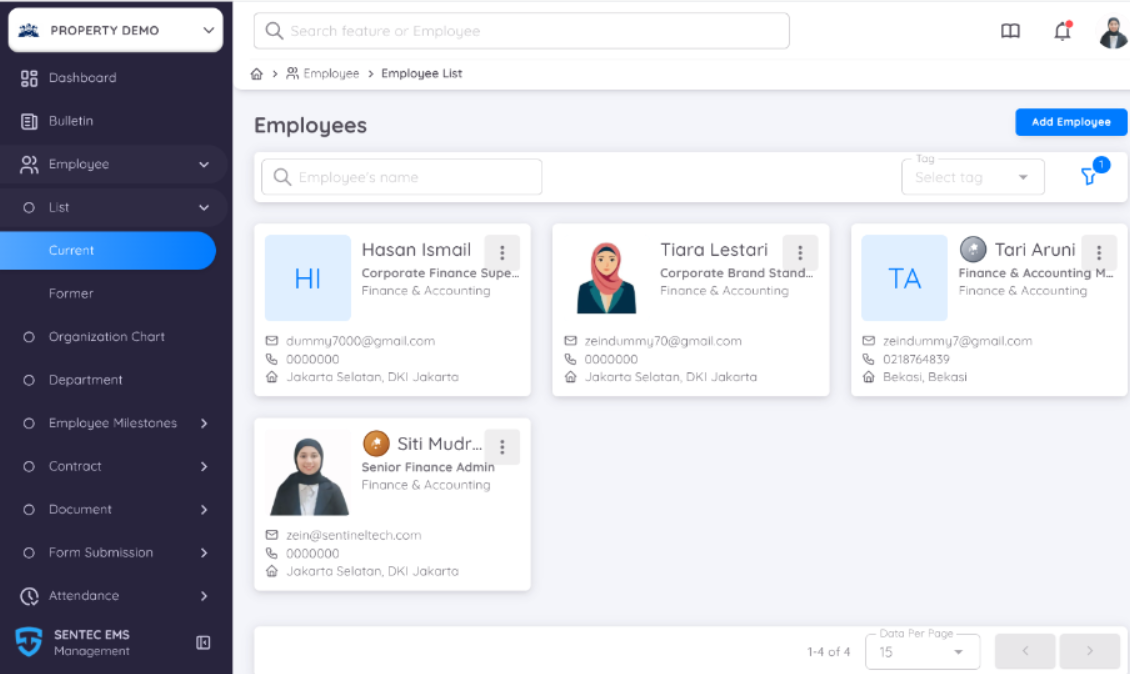 View of Leave Report Analytics