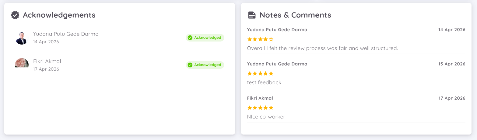 Acknowledgment Notes and Comments