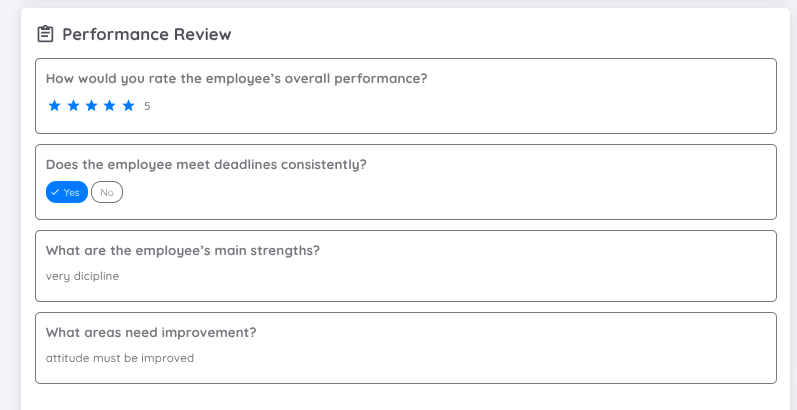 Performance Review Detail