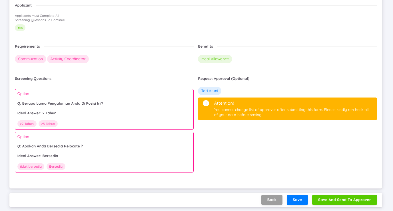 Tampilan dari tab Konfirmasi