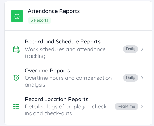 View of Attendance Report