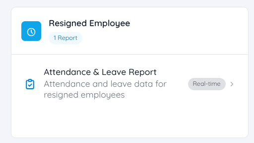 View of Resigned Employee Report